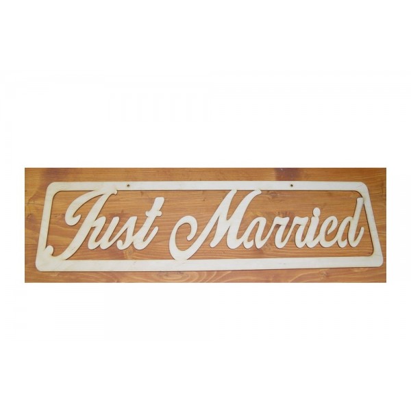 Natúr fa - "Just married" felirat  